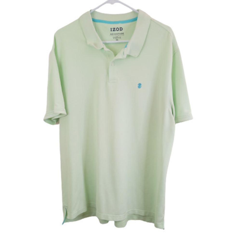 IZOD Mint Green Short‎ Sleeve Polo Shirt Size XXL